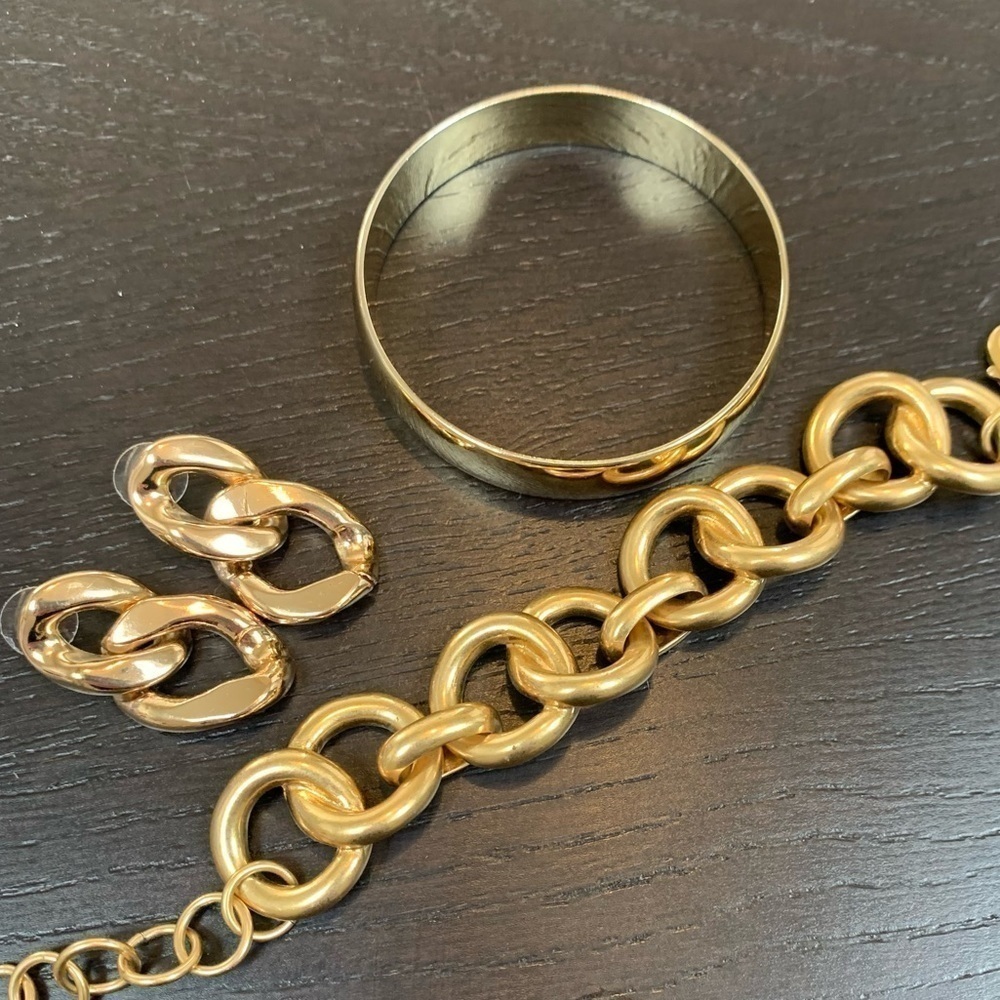 Three Piece Gold Tone Costume Jewelry Bundle